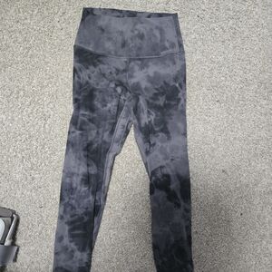 High-Waist Tie-Dye Lululemon Leggings - Charcoal